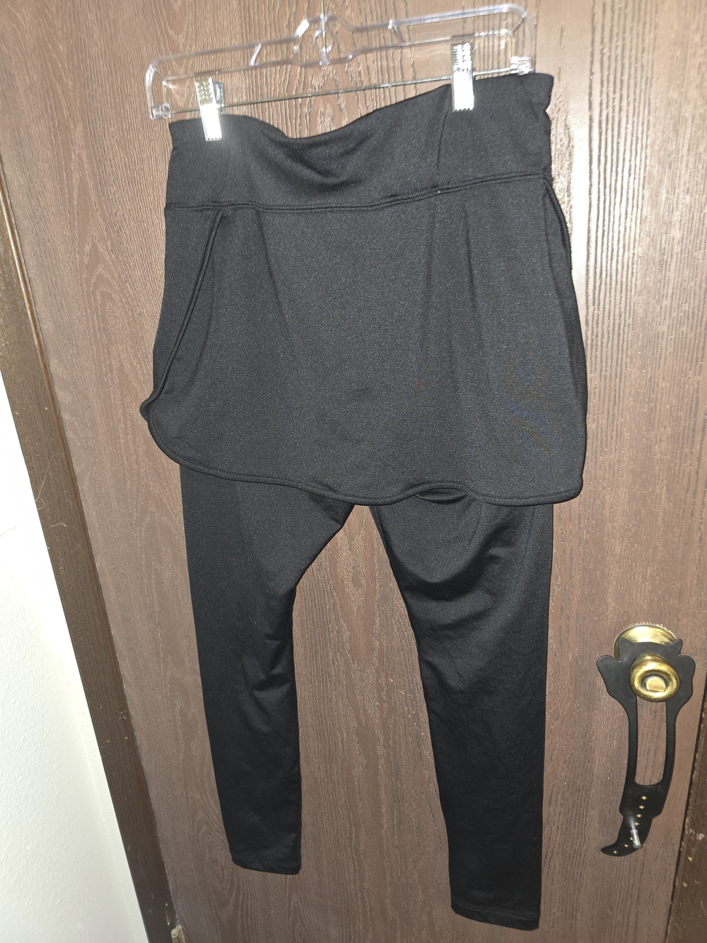 Women's Black Skirted Leggings - Athletic Skirt Leggings - Picture 3 of 7